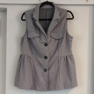 SHEIN Gray Button-Up Vest